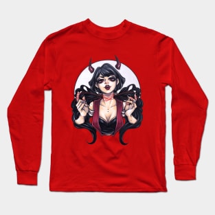 Emilia - Red Strings Long Sleeve T-Shirt